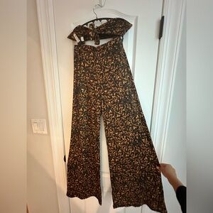 RESA Brown and Black Wide Leg Jumpsuit